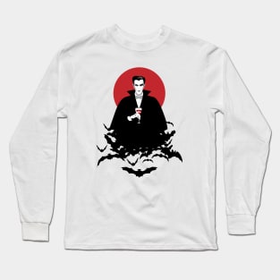 Vampire on a cloud of bats Long Sleeve T-Shirt